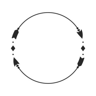 Hipster Circle arrow frame arrows in boho style tribal arrows