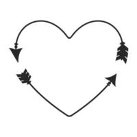 Hipster heart arrow frame arrows in boho style tribal arrows vector