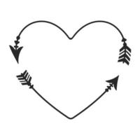 Hipster heart arrow frame arrows in boho style tribal arrows vector