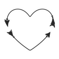 Hipster heart arrow frame arrows in boho style tribal arrows vector