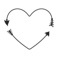 Hipster heart arrow frame arrows in boho style tribal arrows vector