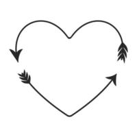 Hipster heart arrow frame arrows in boho style tribal arrows vector