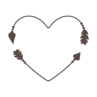 hipster corazón flecha marco flechas en boho estilo tribal flechas png