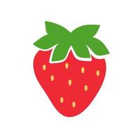 red strawberry fruit and green leaves Sweet fruit gives a refreshing summer treat. vector