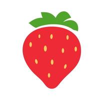 red strawberry fruit and green leaves Sweet fruit gives a refreshing summer treat. vector