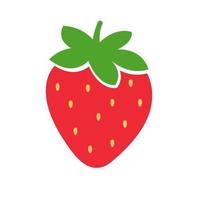 red strawberry fruit and green leaves Sweet fruit gives a refreshing summer treat. vector