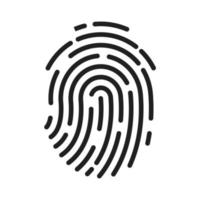 fingerprint icon Signature concept for password encryption. to protect information vector