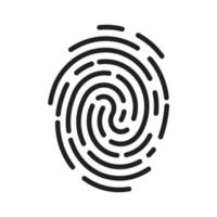 fingerprint icon Signature concept for password encryption. to protect information vector