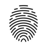 fingerprint icon Signature concept for password encryption. to protect information vector