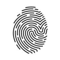 fingerprint icon Signature concept for password encryption. to protect information vector