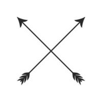 Hipster arrow cross in boho style tribal arrows vector