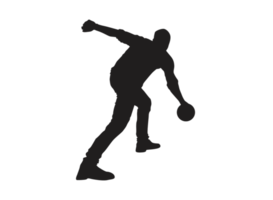 silhouette de une bowling Balle joueur png