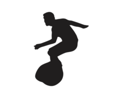 Silhouette von ein Surfer Ozean Welle png