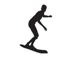 silhouette de une surfeur océan vague png