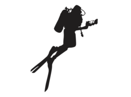 Silhouette of a Diver png