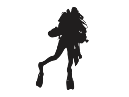 Silhouette of a Diver png