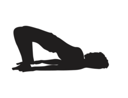silhuett av kvinna håller på med yoga utgör png