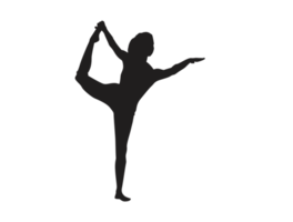 silhouette di donna fare yoga posa png