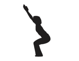 silhouette di donna fare yoga posa png