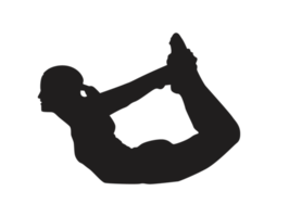 silhouette de femme Faire yoga pose png