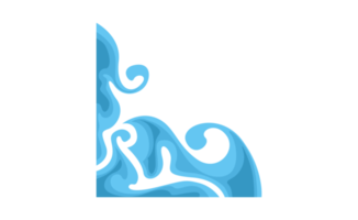 blu turbine acqua onda ornamento confine design png