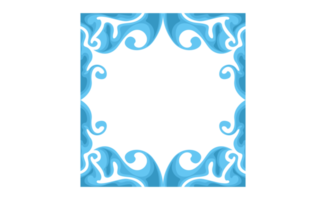 blauw kolken water Golf ornament grens ontwerp png