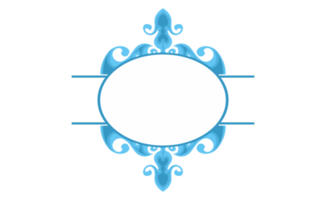 Blue Swirl Water Wave Ornament Border Design png