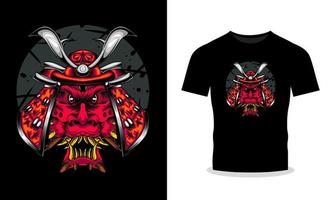 hacer un declaración con cabeza samurai ilustración en tu camiseta vector