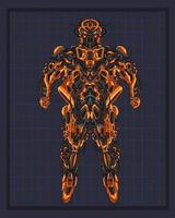 Mecha body robot illustration, this is an ideal vector illustration for mascots and tattoos or T-shirt graphics