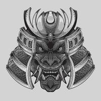 Mecha Robot Samurai Head Illustration Design That Will Make You Stand Out vector