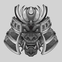 Mecha Robot Samurai Head Illustration Design That Will Make You Stand Out vector