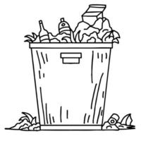 Design illustration garbage element outline art vector