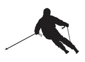 silhouette de ski joueur, ski, neige ski png