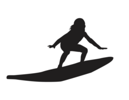 silhouette de une surfeur océan vague png