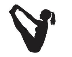 silhouette de femme Faire yoga pose png