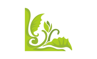 Green Leaf Flora Ornament Border Design png