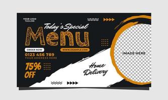 Special menu social media banner vector template design