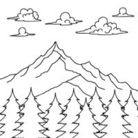 Design nature landscape coloring page outline art vector