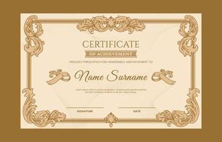Classic Victorian Ornament with Vintage Color Certificate Template vector