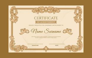 Classic Victorian Ornament with Vintage Color Certificate Template vector