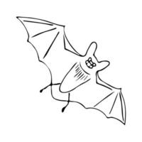 Hand drawn bat Vector illustration for Walpurgis Night, Halloween