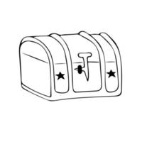 Vector illustration hand-drawn wooden chest with stars