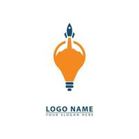 lamp and rocket logo icon vector. vector