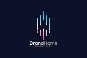 Colorful financial growth abstract logo design template vector