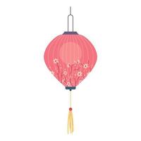 Chinese paper lantern vector illustration isolated on white.