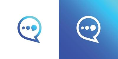 Chat bubble icon logo design template vector