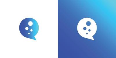 Chat bubble and thunder icon logo design template vector