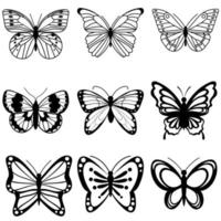 Butterfly vector icon set. insect illustration sign collection. moth symbol.