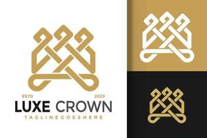 Luxury Letter A Crown logo vector icon illustration