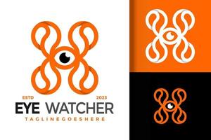 Eye Watcher logo vector icon illustration